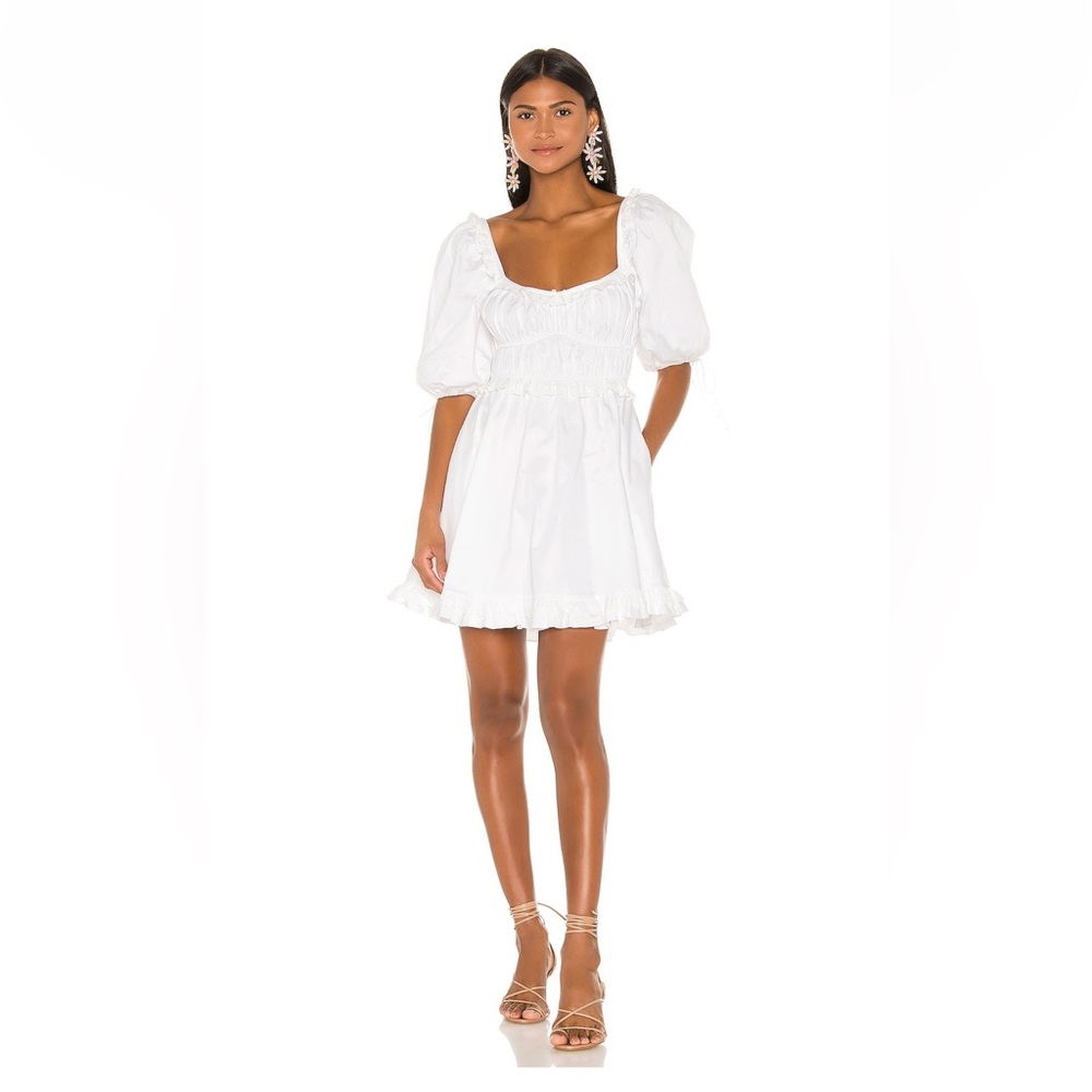Revolve For Love and Lemons Jackson Mini Dress in Ivory